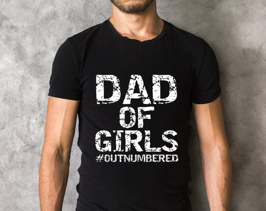 Mens Father's Day Gift from Daughters Dad of Girls #Outnumbered Premium T-Shirt