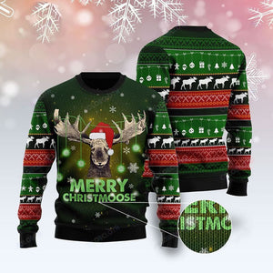 Merry ChristMoose Christmas Green Ugly Sweater, Christmas Ugly Sweater, Christmas Gift, Gift Christmas 2024