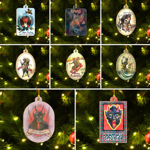 Merry Krampus Ornament Set, Dark Christmas Ornament Set, Christmas Family Gift Idea