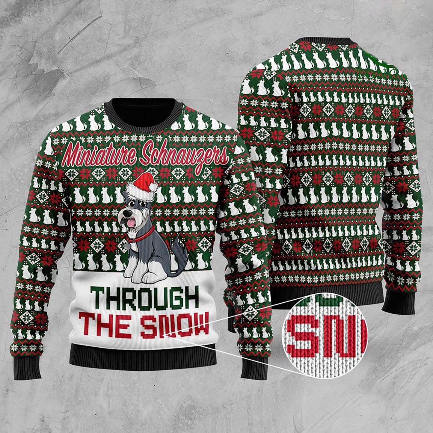 Miniature Schnauzers Through The Snow Christmas Ugly Sweater, Christmas Ugly Sweater, Christmas Gift, Gift Christmas 2024