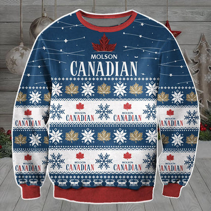Molson Canadian Christmas Ugly Sweater, Christmas Ugly Sweater, Christmas Gift, Gift Christmas 2024