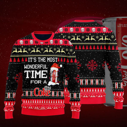Most Wonderful Time For A Diet Coke Christmas Sweater, Christmas Ugly Sweater, Christmas Gift, Gift Christmas 2024
