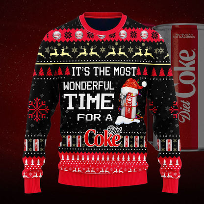 Most Wonderful Time For A Diet Coke Christmas Sweater, Christmas Ugly Sweater, Christmas Gift, Gift Christmas 2024