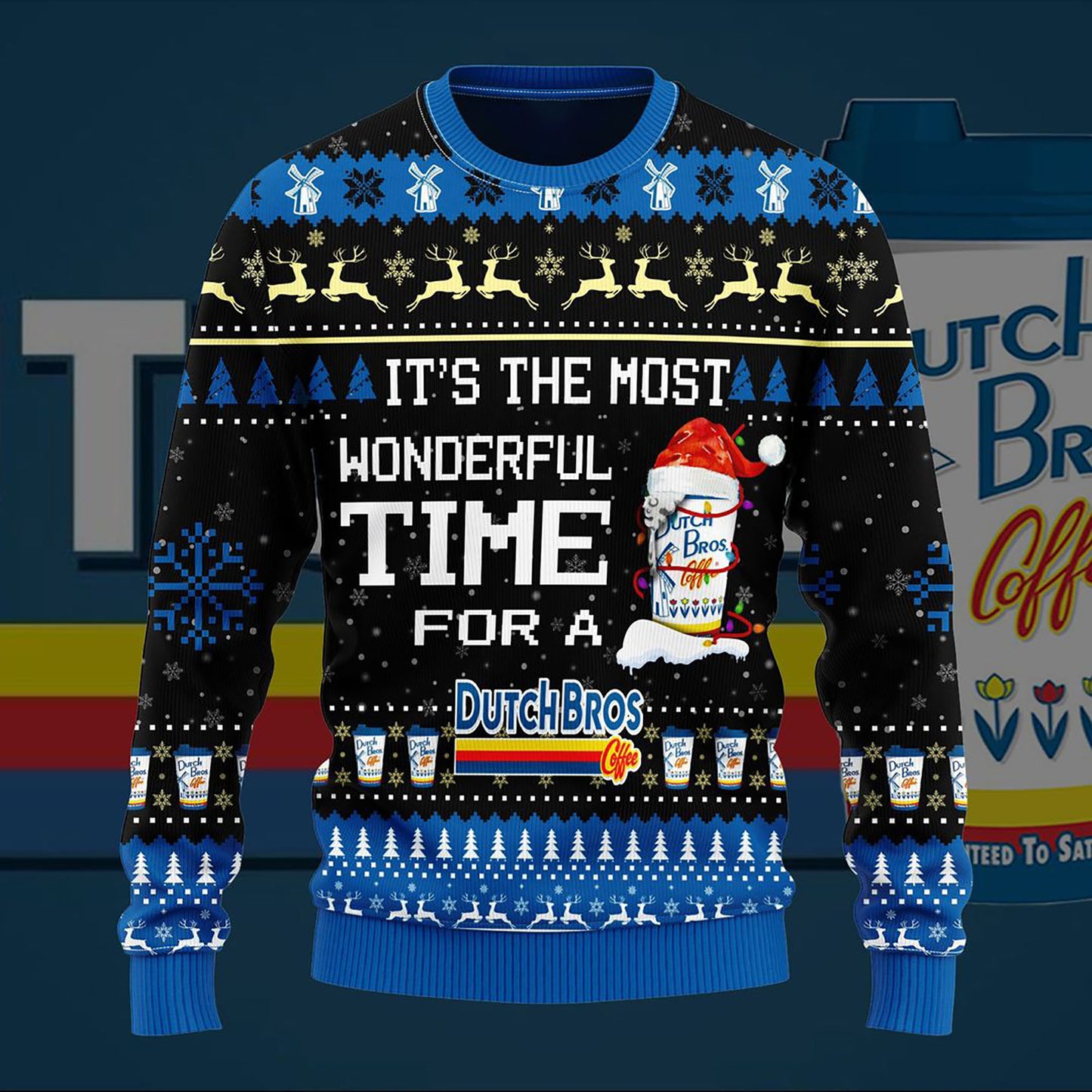 Most Wonderful Time For A Dutch Bros Christmas Sweater, Christmas Ugly Sweater,Christmas Gift,Gift Christmas 2024