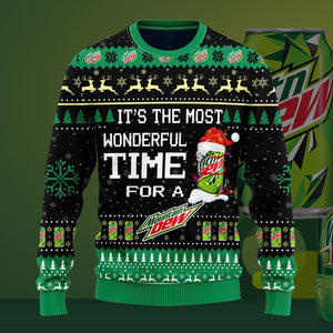 Most Wonderful Time For A Mountain Dew Christmas Sweater, Christmas Ugly Sweater, Christmas Gift, Gift Christmas 2024