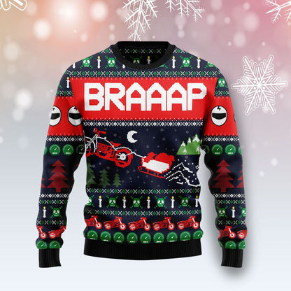 Motorbike Braaap Ugly Christmas Sweater, Christmas Ugly Sweater,Christmas Gift,Gift Christmas 2022