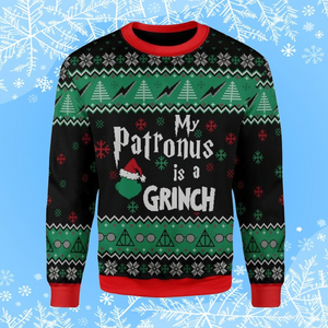 My Patronus Is Grinch Ugly Christmas Sweater Tshirt Hoodie Apparel,Christmas Ugly Sweater,Christmas Gift,Gift Christmas 2024