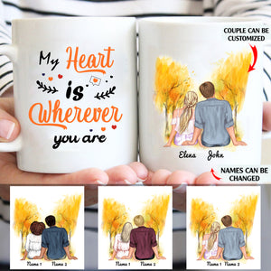 My heart is wherever you are personalised gift customized mug coffee mugs gifts custom christmas mugs