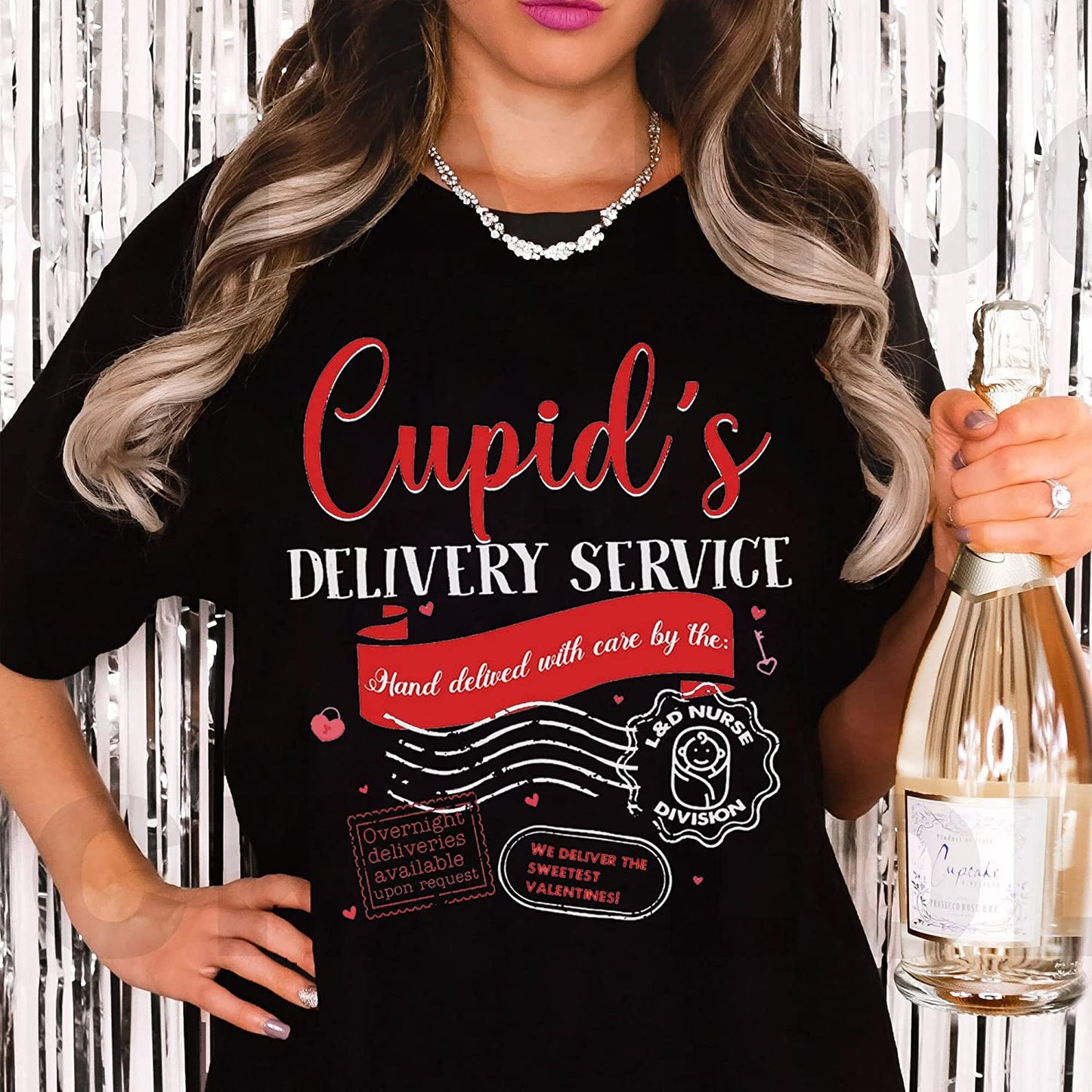 NICU L & D Nurse Valentine T-Shirt, Cute Cupid's Delivery Co Sweatshirt, NICU squad love Long Sleeve, Lot's of Love Neonatology Crew Hoodie Gift for friends