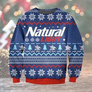 Natural Light Ugly Sweater Beer Drinking Christmas Sweater Tshirt Hoodie Apparel,Christmas Ugly Sweater,Christmas Gift,Gift Christmas 2024