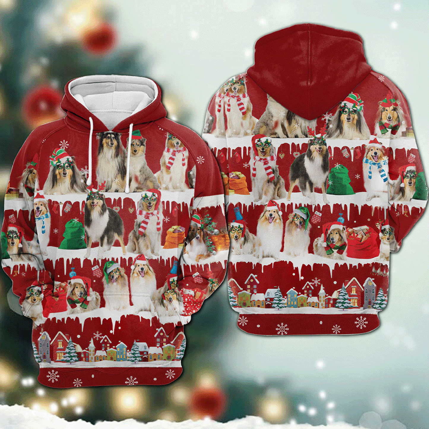 New 3D Christmas Hoodie for dog persons, Christmas Ugly Sweater, Christmas Gift, Gift Christmas 2024