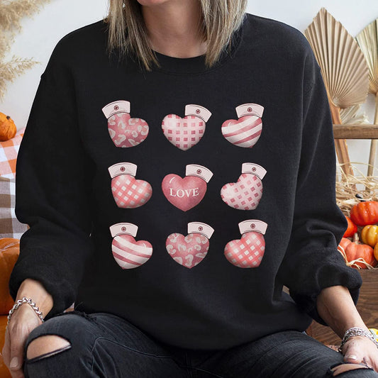 Nurse Valentine T-Shirt Valentine's Day for Nurses, Candy Heart Valentines Sweatshirt, Nurse Crew Long Sleeve, Xoxo Hoodie