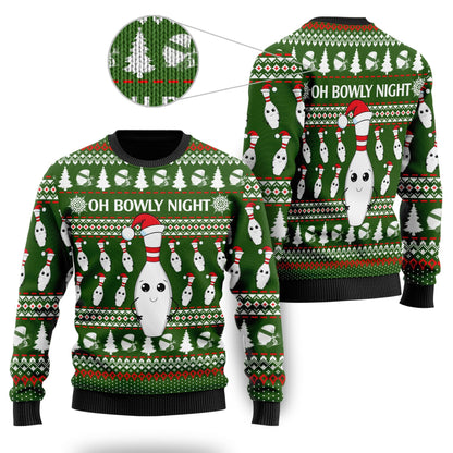 Oh Bowly Night Ugly Sweater With Christmas Patterns, Christmas Ugly Sweater, Christmas Gift, Gift Christmas 2024