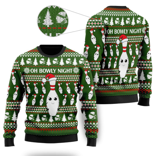 Oh Bowly Night Ugly Sweater With Christmas Patterns, Christmas Ugly Sweater, Christmas Gift, Gift Christmas 2024