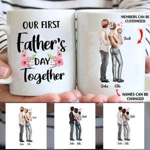 Our First Father's Day Together personalized coffee mugs gifts custom christmas mugs