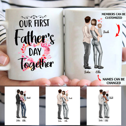 Our First Father's Day Together personalized coffee mugs gifts custom christmas mugs