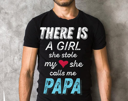 Papa Gifts Shirts from Granddaughter, She Stole My Heart Tee T-Shirt