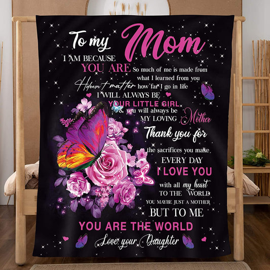 Blankets to Mom Gift from Daughter Birthdays Mother's Day Soft Throw Blankets for Mom Couch Bed Blanket Gift