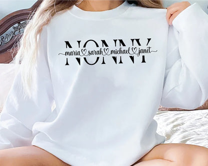 Personalized Nonny Sweatshirt, Gift For Mom, Gift For Grandma, Nonny Shirt Kids Names Shirt
