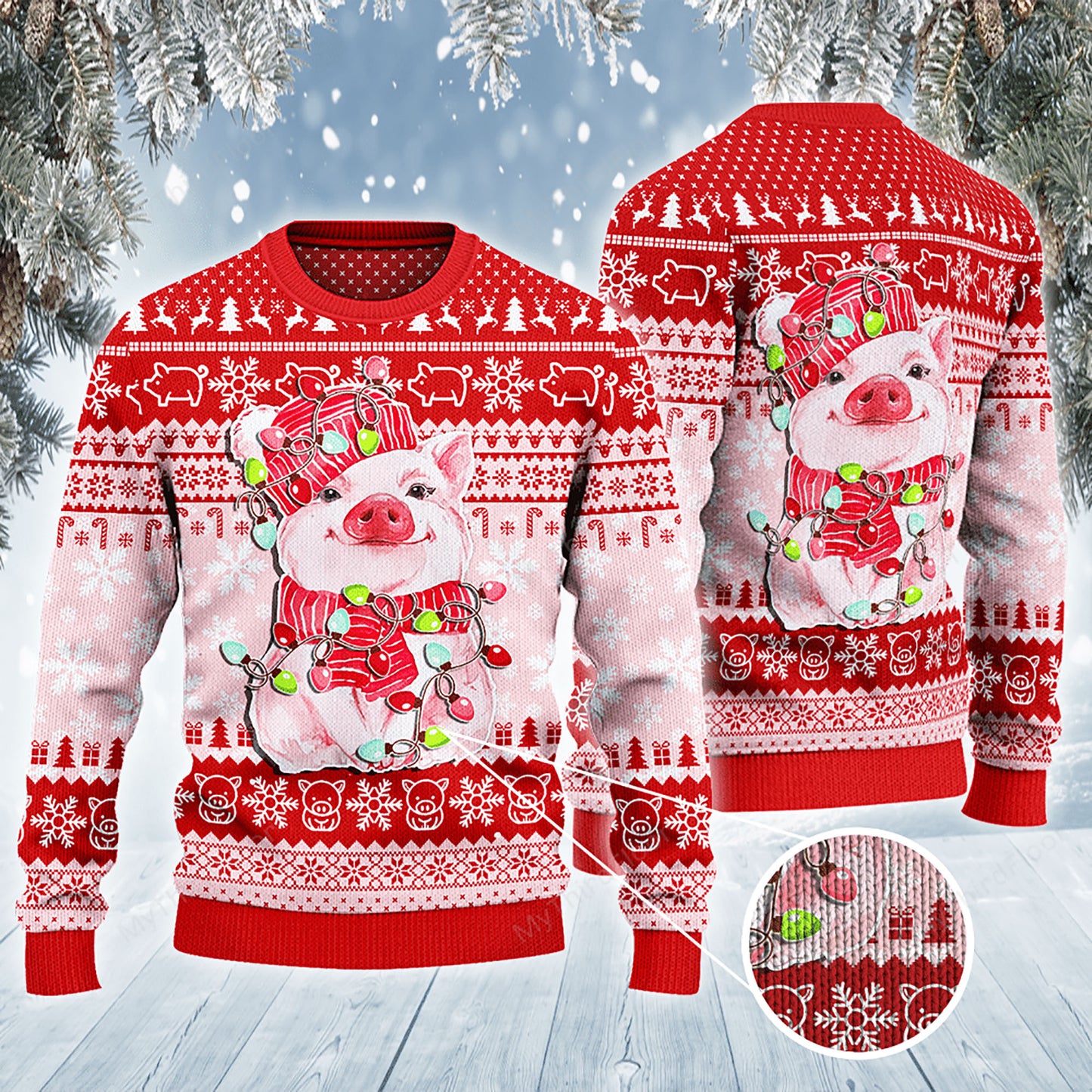 Pig Lovers Christmas Gift All Over Print 3D Sweater, Christmas Ugly Sweater, Christmas Gift, Gift Christmas 2024