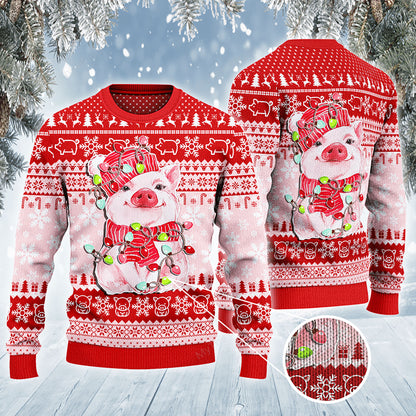 Pig Lovers Christmas Gift All Over Print 3D Sweater, Christmas Ugly Sweater, Christmas Gift, Gift Christmas 2024