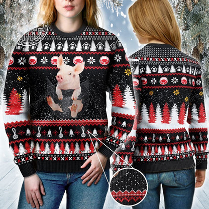 Pig Lovers Gift Baby In Pocket Ugly Christmas Sweater, Christmas Ugly Sweater,Christmas Gift,Gift Christmas 2024