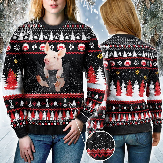 Pig Lovers Gift Baby In Pocket Ugly Christmas Sweater, Christmas Ugly Sweater,Christmas Gift,Gift Christmas 2024