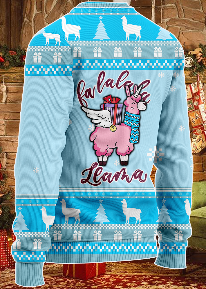 Pink Llama Christmas 2024 KNITTED Sweater, Christmas Ugly Sweater, Christmas Gift, Gift Christmas 2024