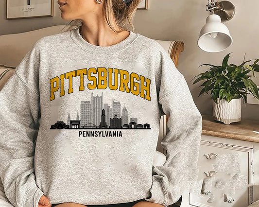 Pittsburgh Sweatshirt, Pennsylvania GPS Sweatshirt, Retro State Sweatshirt, Distressed Pittsburgh Sweatshirt, Pittsburgh Student Gift Shirt