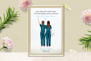 Personalized Picture Best Gifts for Nurses, Nurse Print, Gifts for Colleague, Thank you Nurse Gift, Key workers Gift, Isolation Gift, Personalised Gift, Gift for Her