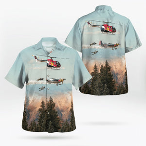 Red Bull Air Force Helicopter Hawaiian Shirt,Hawaiian Shirt Gift,Christmas Gift