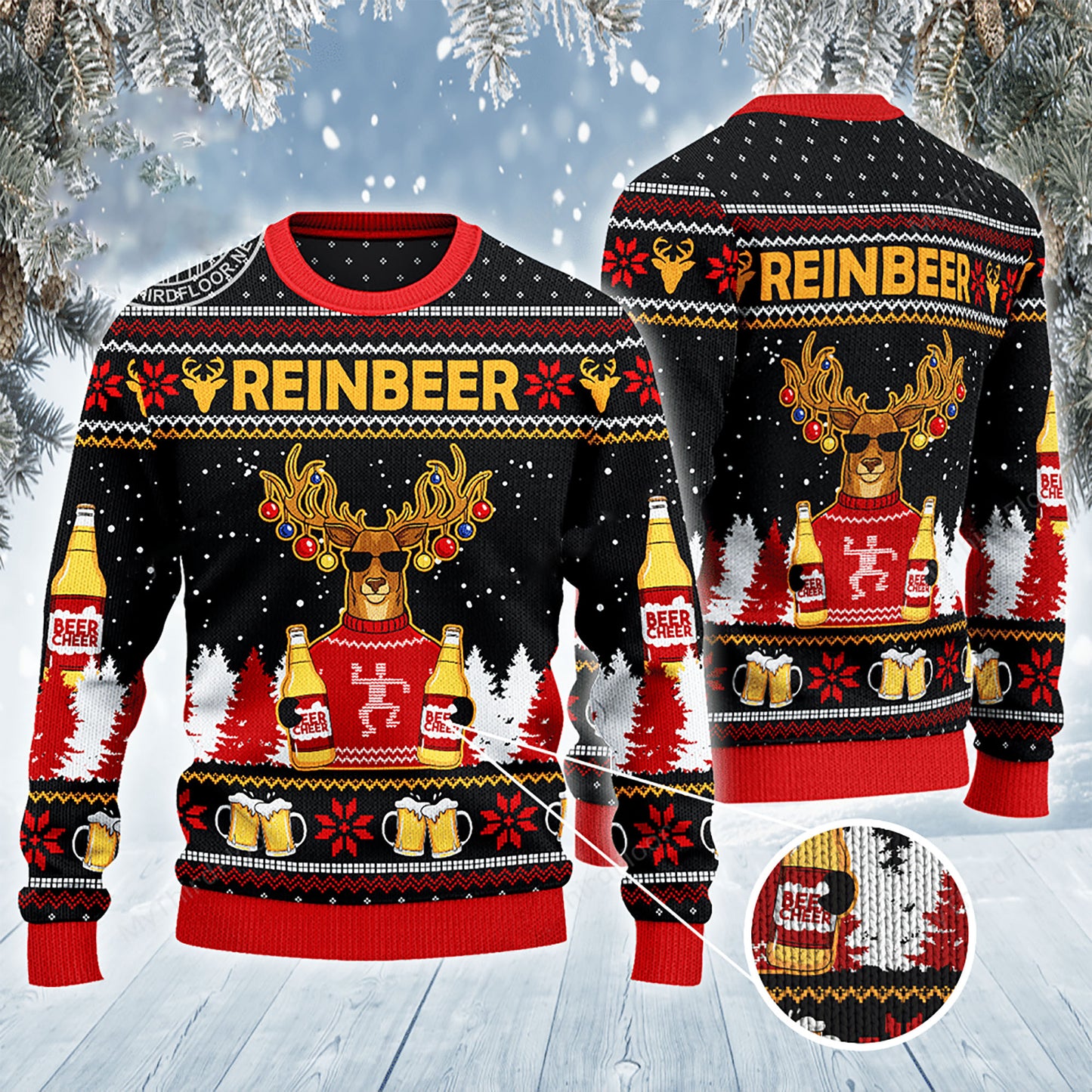 Reinbeer Beer Lovers Christmas Gift Ugly Christmas Sweater, Christmas Ugly Sweater,Christmas Gift,Gift Christmas 2024
