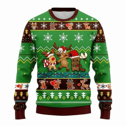 Reindeer Cute Christmas Green Ugly Sweater, Christmas Ugly Sweater, Christmas Gift, Gift Christmas 2024