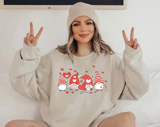 Romantic Valentines Gnomes Sweater, Couple Love Gnome Sweatshirt, Valentines Day Sweatshirt, Funny Gnomes Sweater, Valentines Day Gift tee