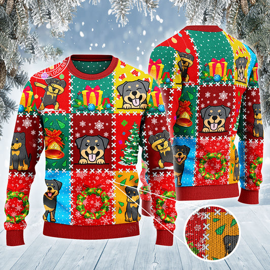 Rottweiler Dog Lovers Christmas Wishes All Over Print Sweater, Christmas Ugly Sweater, Christmas Gift, Gift Christmas 2024