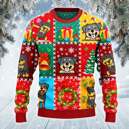 Rottweiler Dog Lovers Christmas Wishes All Over Print Sweater, Christmas Ugly Sweater, Christmas Gift, Gift Christmas 2024