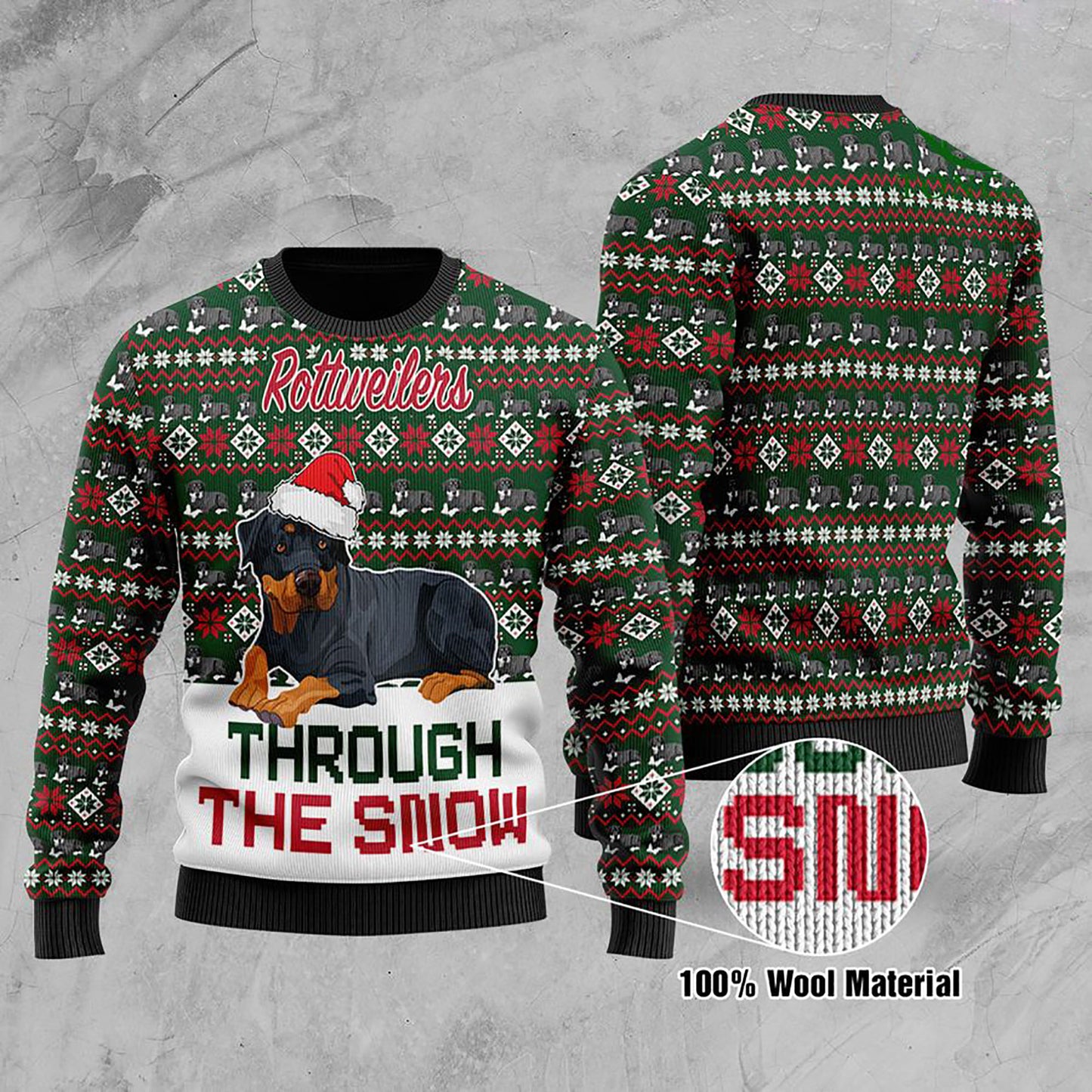 Rottweilers Through The Snow Christmas Ugly Sweater, Christmas Ugly Sweater,Christmas Gift,Gift Christmas 2022