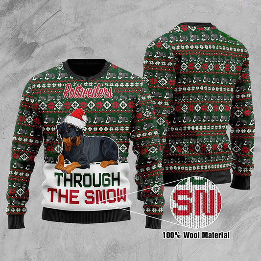 Rottweilers Through The Snow Christmas Ugly Sweater, Christmas Ugly Sweater,Christmas Gift,Gift Christmas 2022