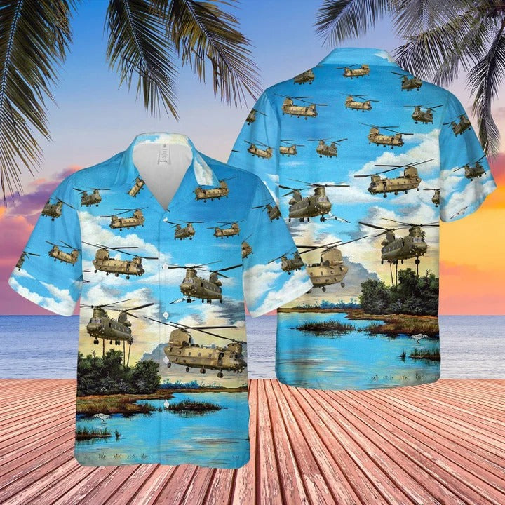 Royal Air Force Boeing Chinook Hawaiian Shirt,Hawaiian Shirt Gift,Christmas Gift