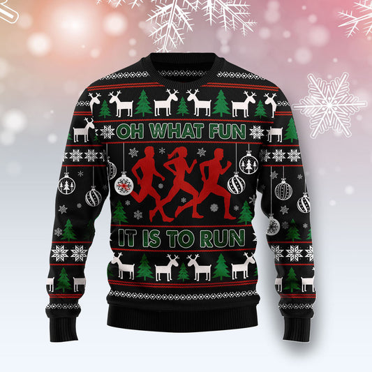 Running Lover Oh What Fun Ugly Christmas Sweater, Christmas Ugly Sweater,Christmas Gift,Gift Christmas 2024