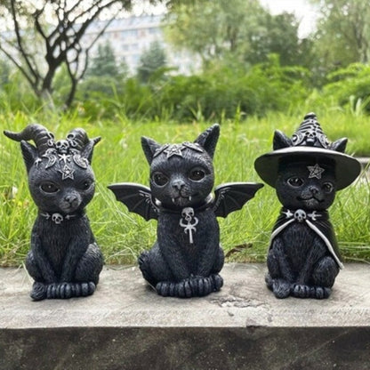 Halloween Decorations Magic Cats Resin Crafts Sculptures Window Tabletop Decorations Lawn Garden Garden Decorations Holiday Gift