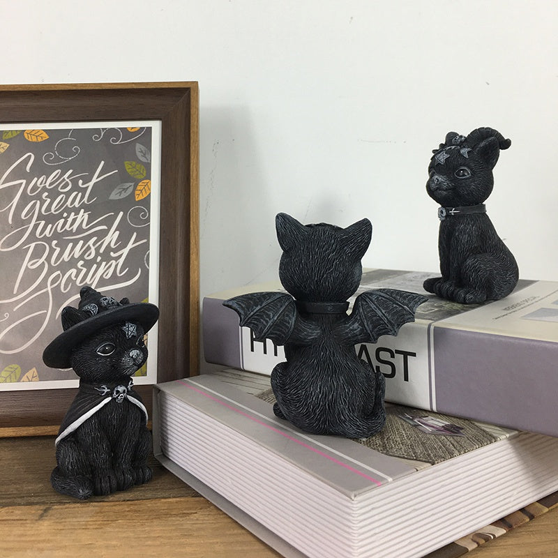 Halloween Decorations Magic Cats Resin Crafts Sculptures Window Tabletop Decorations Lawn Garden Garden Decorations Holiday Gift