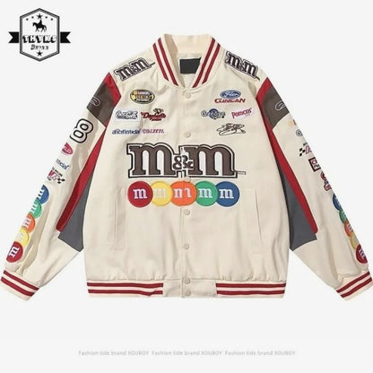 Unisex Baseball Jacket Men American Spring Autumn High Street Bomber Jacket Korean Fashion Varsity Bombers Racing couple Coats