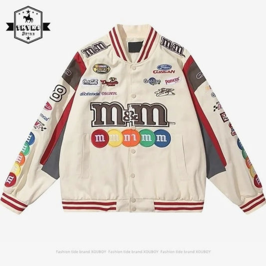 Unisex Baseball Jacket Men American Spring Autumn High Street Bomber Jacket Korean Fashion Varsity Bombers Racing couple Coats