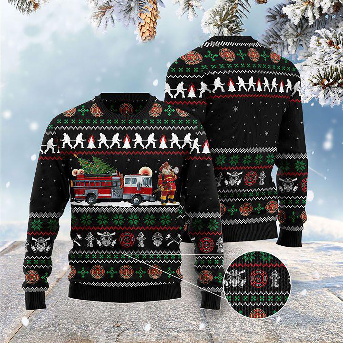 Santa Claus Firefighter Ugly Christmas Sweater, Christmas Ugly Sweater,Christmas Gift,Gift Christmas 2022