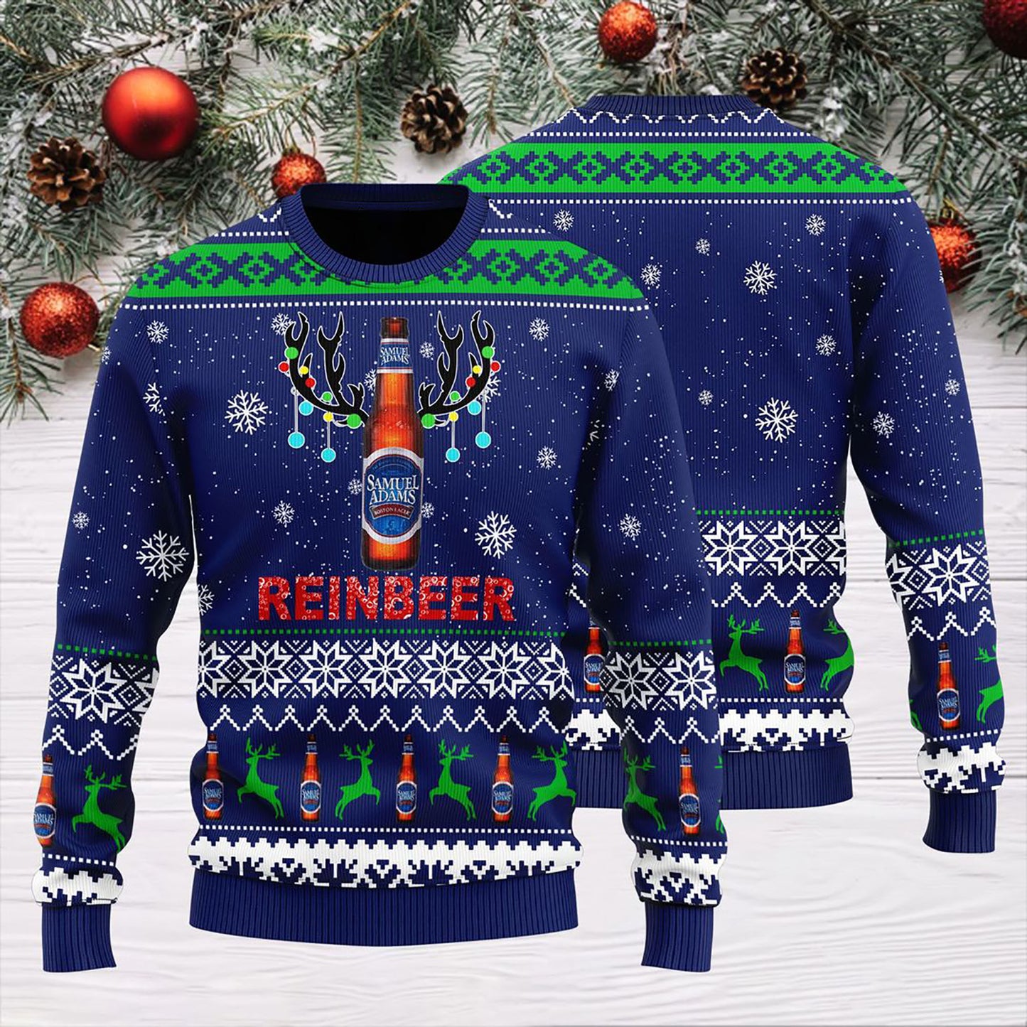 Samuel Adams Reinbeer Christmas Sweater, Christmas Ugly Sweater, Christmas Gift, Gift Christmas 2024