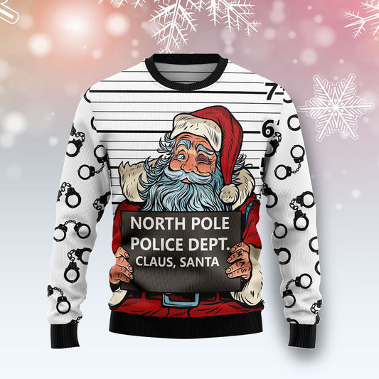 Santa Claus Arrested By North Pole Police Ugly Sweater, Christmas Ugly Sweater, Christmas Gift, Gift Christmas 2024