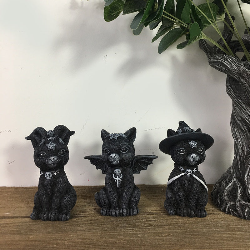 Halloween Decorations Magic Cats Resin Crafts Sculptures Window Tabletop Decorations Lawn Garden Garden Decorations Holiday Gift