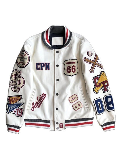 Unisex New Embroidery Harajuku Patchwork PU Coat Women's Hip Hop Leather Jacket Spring Autumn Long Sleeve Female Jacket Outwear