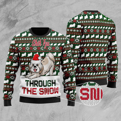 Shih Tzu Through The Snow Christmas Ugly Sweater, Christmas Ugly Sweater, Christmas Gift, Gift Christmas 2024